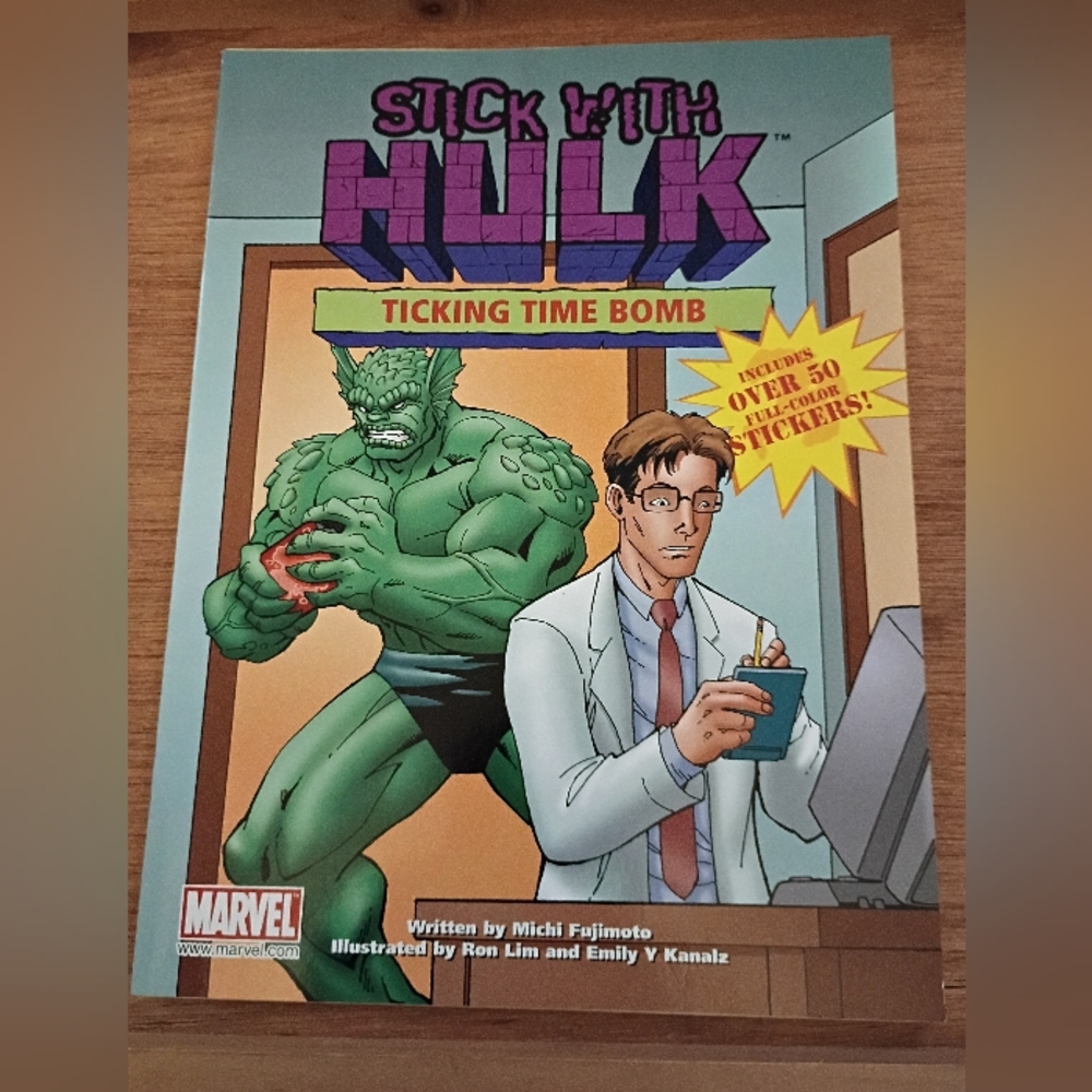 Marvel Stick With Hulk, Ticking Time Bomb, 50 Full-color Stickers, NWT